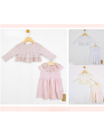 ANNA BABBA GIRL 3-6-9-12 MONTHS LACE CARDIGAN DRESS 20330