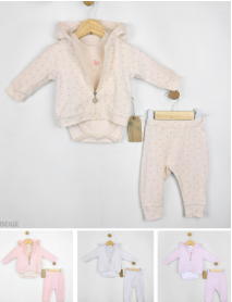 ANNA BABBA GIRL 3-6-9-12 MONTHS HEART CARDIGAN SET 20333