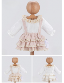 ANNA BABBA GIRL 3-6-9-12 MONTHS JACQUARD RUFFLE DRESS 20337