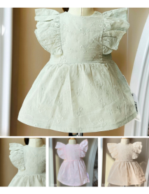 ANNA BABBA GIRL 3-6-9-12 MONTHS EMBROIDERED POLISHED DRESS 20371