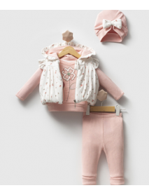 HIPPIL GIRL 3-6 MONTHS FLORAL REPORT 3-PIECE SET 2040