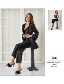 Pierre Cardin 3 Piece Black Pyjama Set 2040