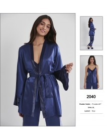 Pierre Cardin 3 Piece Navy Pyjama Set 2040