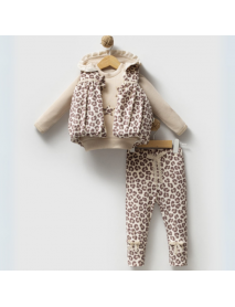 HIPPIL GIRL 6-9-12 MONTHS LEOPARD 3-PIECE SET 2041