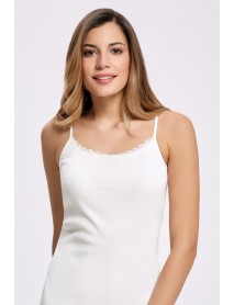 İlke Camisole Lace Undershirt Ecru (BigSize) 2042