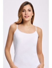 İlke Camisole Lace Undershirt White (BigSize) 2042 