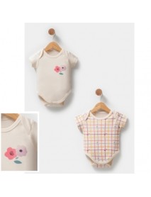 ESYA BABY GIRL 3-3-6-6 MONTHS FLORAL PLAID BODY 2053