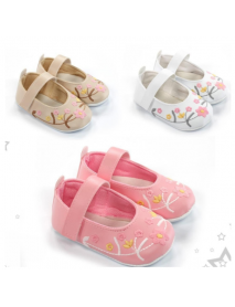 BEBİCCİNO Girls Size 18–19 NU Embroidered Ballet Flats 2055