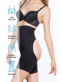 Emay 2063 Butt Open Leg Corset Black