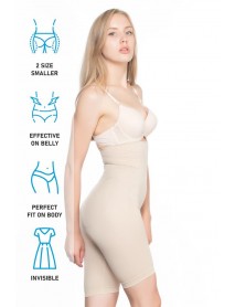 Emay 2074 High Waist Patterned Double Long Leg Corset Skin