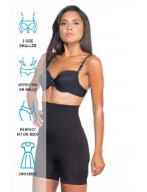 Emay 2075 High Waist Patterned Double Short Leg Corset Black