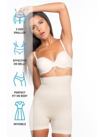Emay 2075 High Waist Patterned Double Short Leg Corset Skin