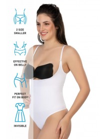Emay 2076 Open Breast String Body Corset White