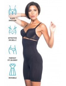 Emay 2077 High Waist Patterned Corset Black