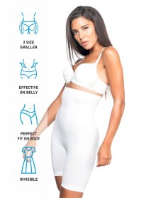 Emay 2077 High Waist Patterned Corset White