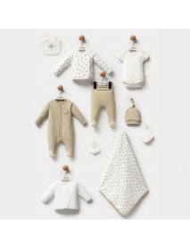 MOİ NOİ BOY 0-3 MONTHS PALM PRINTED 10 PIECE SET 2078