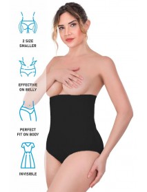 Emay 2080 High Waist Slip Corset with Snap Fasteners Black