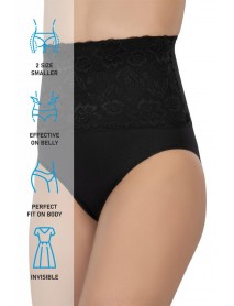Emay 2090 High Waist Slip Corset with Lace Front Black