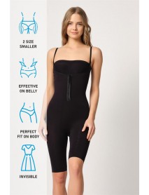 Emay 2093 Open Chest Corset with Front Wrap Black