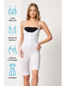 Emay 2093 Open Chest Corset with Front Wrap White