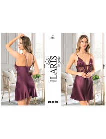 Laris Satin Short Nightdress 2107