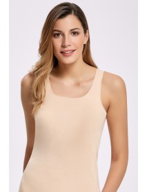 İlke Matte Piping Wide Strap Undershirt Skin (BigSize) 2202