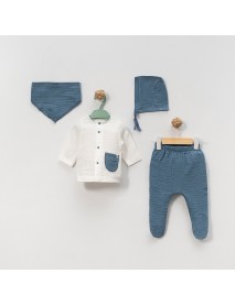 Begi Boy's 0-3 Month Muslin Newborn Set 22454BS