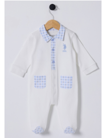 US POLO Boys 0/3-3/6-6/9 Months Romper with Socks 2257