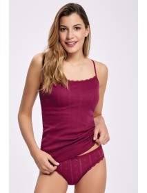 İlke Jacquard Undershirt Bikini Set Cherry 2294