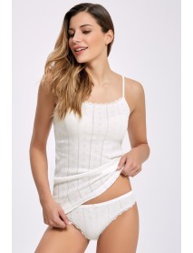 İlke Jacquard Undershirt Bikini Set Ecru 2294