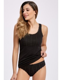 İlke Jacquard Undershirt Bikini Set Black 2295