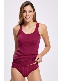 İlke Jacquard Undershirt Bikini Set Cherry 2295