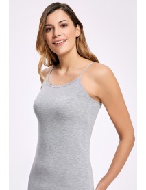 İlke Melange Rope Strap Undershirt Grey (BıgSize) 2346