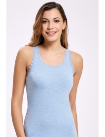 İlke Melange Wide Strap Undershirt Blue (BigSize) 2347