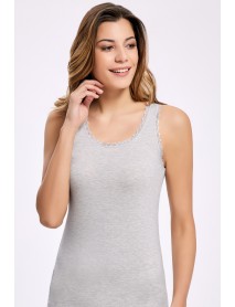 İlke Melange Wide Strap Undershirt Beige (BigSize) 2347
