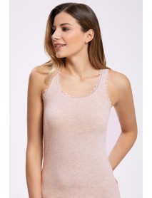 İlke Melange Wide Strap Undershirt Brown (BigSize) 2347