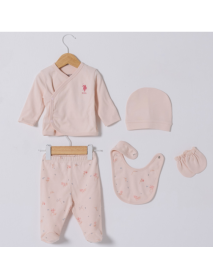 US POLO GIRL 0-3 MONTHS 5 PIECE ZIBIN SET 2351
