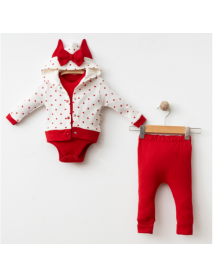 COŞAY BABY GIRL 6-9-12 MONTHS HEART 3 PIECE SET 2400