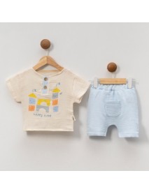 CANCUNO BOY 9-12-18 MONTHS PASTEL MUSLIN SET 2502