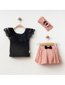 COŞAY BABY GIRL 12-18-24 MONTHS POLKA DOTS LACE SET 25112