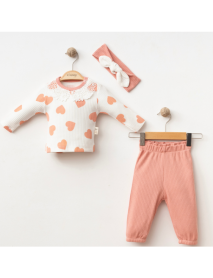 COŞAY BABY GIRL 6-9-12 MONTHS LACE COLLAR HEART SET 25116