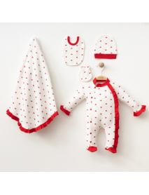 COŞAY BABY GIRL 0-3 MONTHS BLANKET JUMPSUIT 5 PIECE SET 25210
