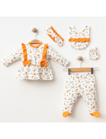 COŞAY BABY GIRL 0-3 MONTHS FLORAL BOW 5-PIECE SET 25215