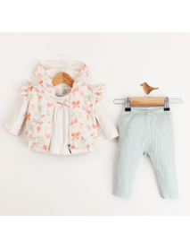 MELISA BABY GIRL 3-6-9-12 MONTHS BUTTERFLY 3-PIECE SET 2523