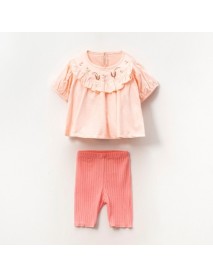 VOVİDO GIRL 9-12-18-24 MONTHS FLOWER EMBROIDERED 2-PIECE SET 2660
