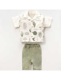 VOVİDO BOY 3-4-5-6 AGE POCKET SHIRT 2-PIECE SET 2702