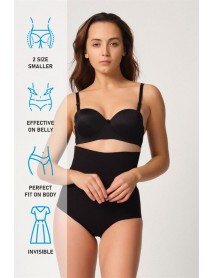 Emay 2708 Laser High Waist Cut Slip Corset Black