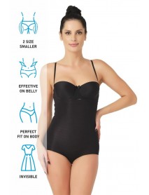 Emay 2723 Laser Cut Open Breast Slip Corset Black