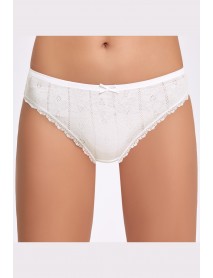 İlke Jacquard (Transferred Rib) Lace Bikini Ecru 273