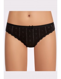 İlke Jacquard (Transferred Rib) Lace Bikini Black 273